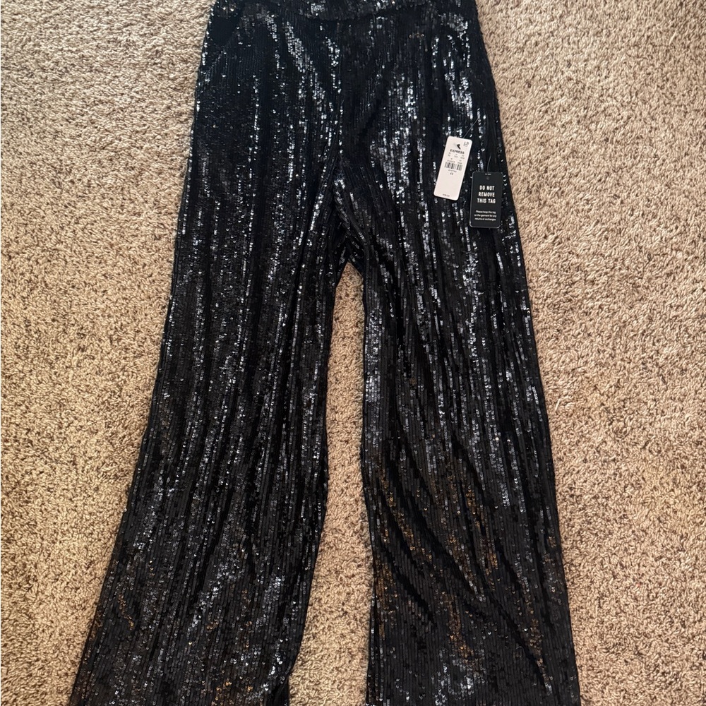 Express Black Sequin Trousers